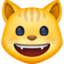 Smiling Cat Face With Open Mouth on Facebook