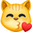 Kissing Cat Face With Closed Eyes on Facebook