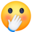 Smiling Face With Smiling Eyes And Hand Covering Mouth on Facebook