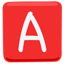 Negative Squared Latin Capital Letter A on Messenger