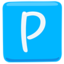 Negative Squared Latin Capital Letter P on Messenger