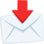 Envelope With Downwards Arrow Above on Messenger