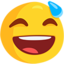 Smiling Face With Open Mouth And Cold Sweat on Messenger