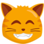 Grinning Cat Face With Smiling Eyes on Messenger