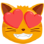 Smiling Cat Face With Heart-shaped Eyes on Messenger